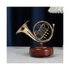 French Horn Music Box Klassische Aufzieh-Twirling Music Box Rotierende Basis Messing-Blasinstrument Miniatur-Artware-Geschenk