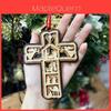 Multi-layer Wooden Cross Christmas Ornament Decorative Hanging Piece For Parties