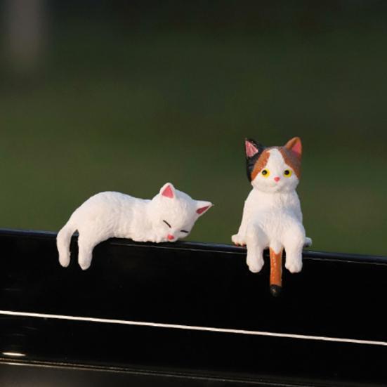 Χαριτωμένο Φιγουρίνι Γάτας Διακόσμηση Οθόνης Υπολογιστή Μίνι Ρητινένιο Στολίδι Γάτας Διακόσμηση Ταμπλό Αυτοκινήτου για Σπίτι Γραφείο Γραφείο Διακόσμηση Αυτοκινήτου