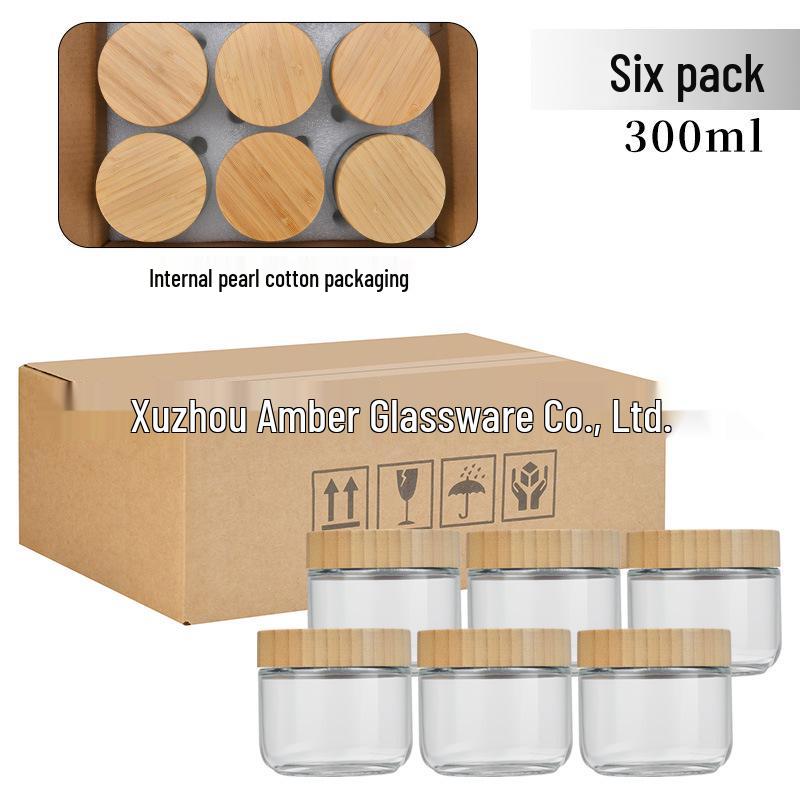 Large Glass Storage Jar with Bamboo Lid, Cereal & Yogurt Container, Sealed Oatmeal Cup
