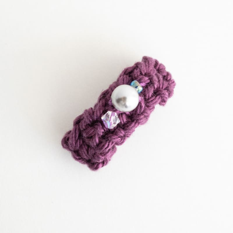 MERRYMOTIVE Gem with knitted ring (Purple)