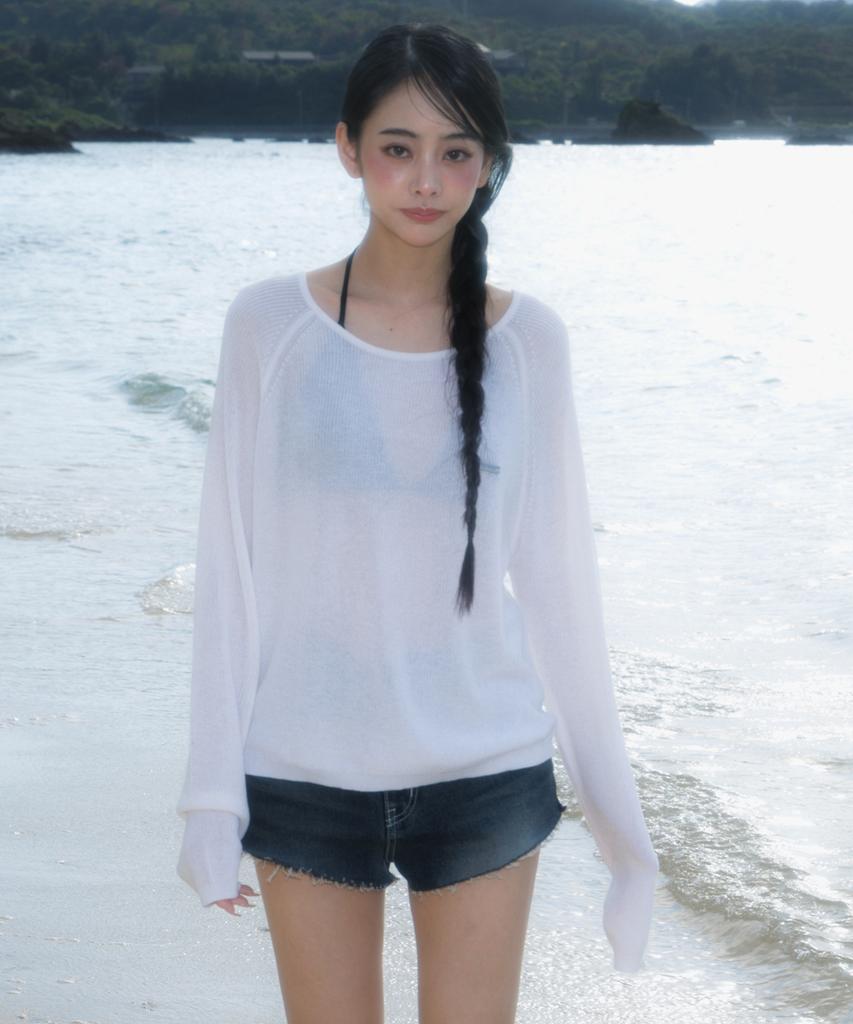 ROSEFRANTZ Boatneck Sheer Basic Knit [Ivory]