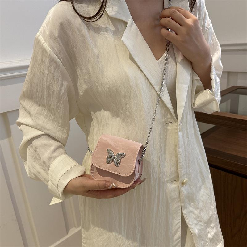 Simple Butterfly Cross-border Bag This Year's Popular Chain Small Bag for Women's Summer New One-shoulder Mini Lipstick Bag