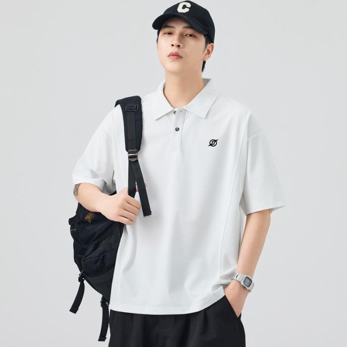 Men's Summer New Loose Short-sleeved POLO Shirt Men's Lapel Thin Short T-top