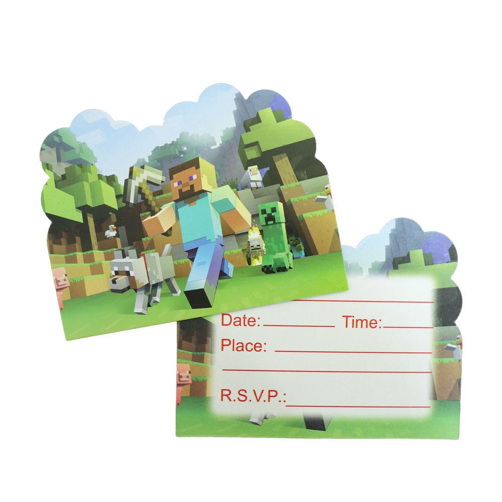 Minecraft Birthday Party Supplies Disposable Cutlery Paper Plates Paper Cups Paper Tissue Boy Decoration Children'S Fun