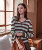 PIGMENT Button V-Neck Striped Knit (Zysw260501)