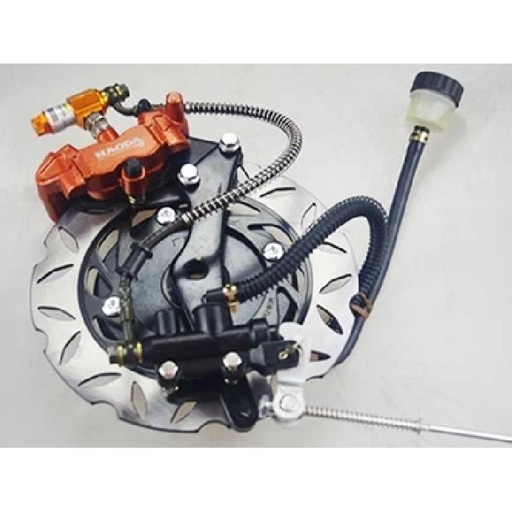 Motorcycle modified rear disc brake kit for drum brake modified rear disc brake assembly upper & lower pump caliper
