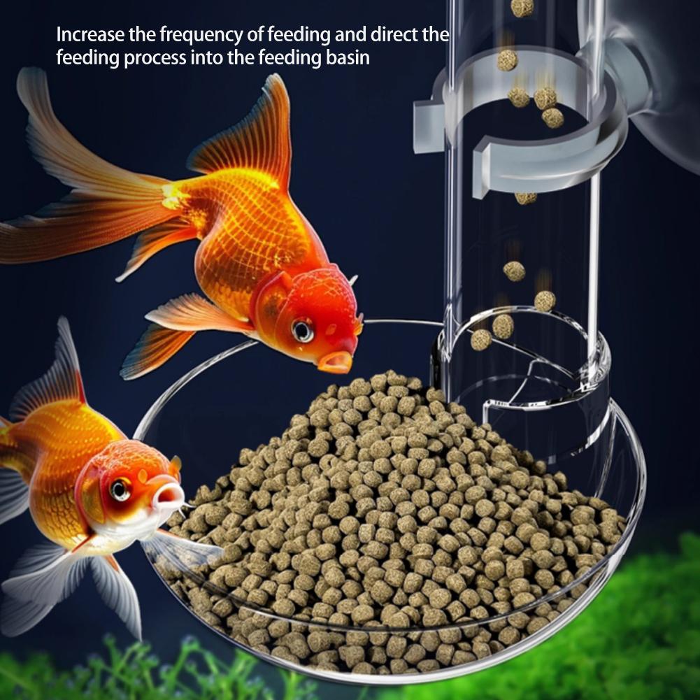 Acrylic Aquarium Fish Feeder Transparent Tube Floating Sinking Feed Suction Cup Feeding Ring Fish Tank Accessory