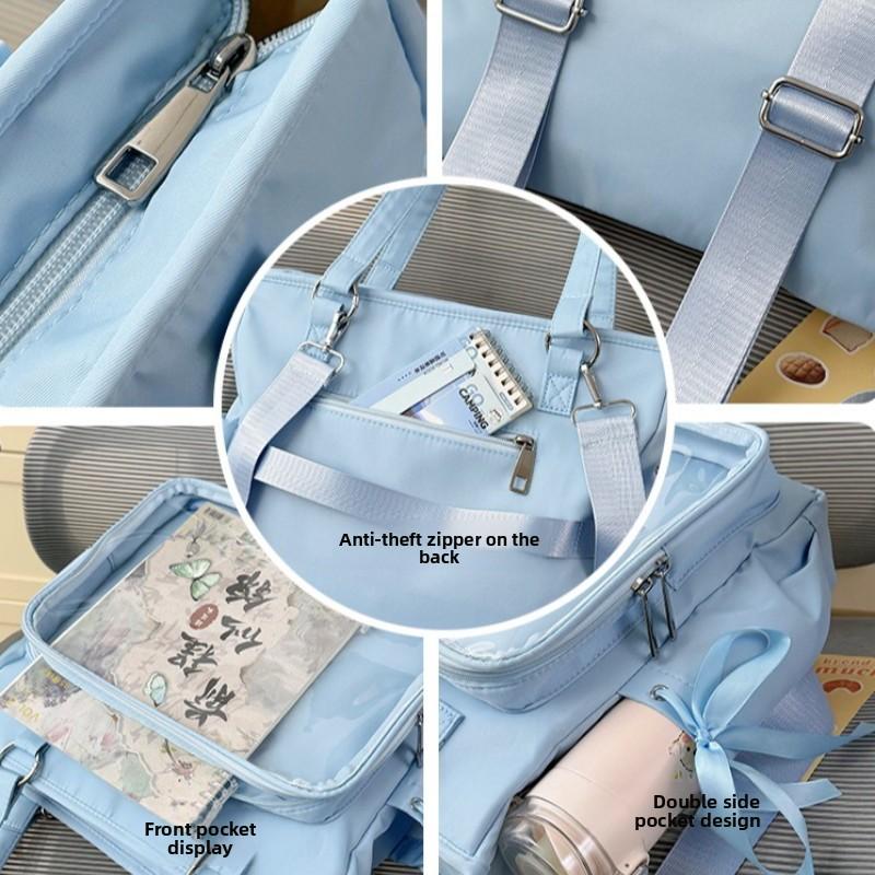 Japan Style Nylon Messenger Bags Casual Fashion Shoulder Crossbody Bag Large Capacity Kawaii Ita Bag for Daily Small Items