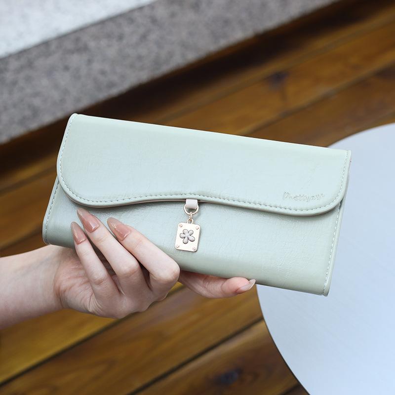 

Женский длинный кошелек Женский Индивидуальный Цветок Подвеска Клип Крайняя Плоть зелёный