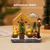 Christmas Scene Village House Ornament with LED Lights Christmas Decorations Resin Greenhouse Christmas Gift Home Decoration