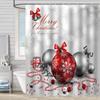 Merry Christmas /Santa Claus/Shower Curtains Holiday Farmhouse Home Fabric Bath Curtain Bathroom Decor/cow Print Blanket