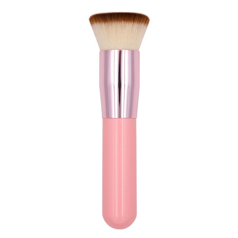 Large Flat Head Foundation Brush Soft Wood Handle Seamless Concealer Face Beauty Tool for BB Cream Liquid Makeup