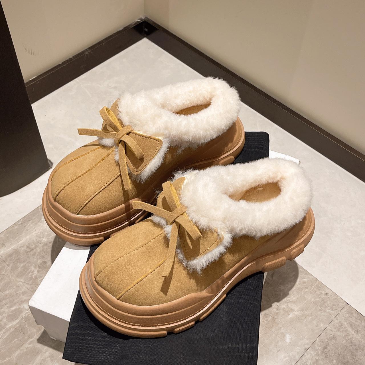 

Флисовые теплые зимние ботинки женские нишевый дизайн чувство моды и комфорта повседневные ботинки интегрированный мех ленивые волосы перетаскивание прилив 40