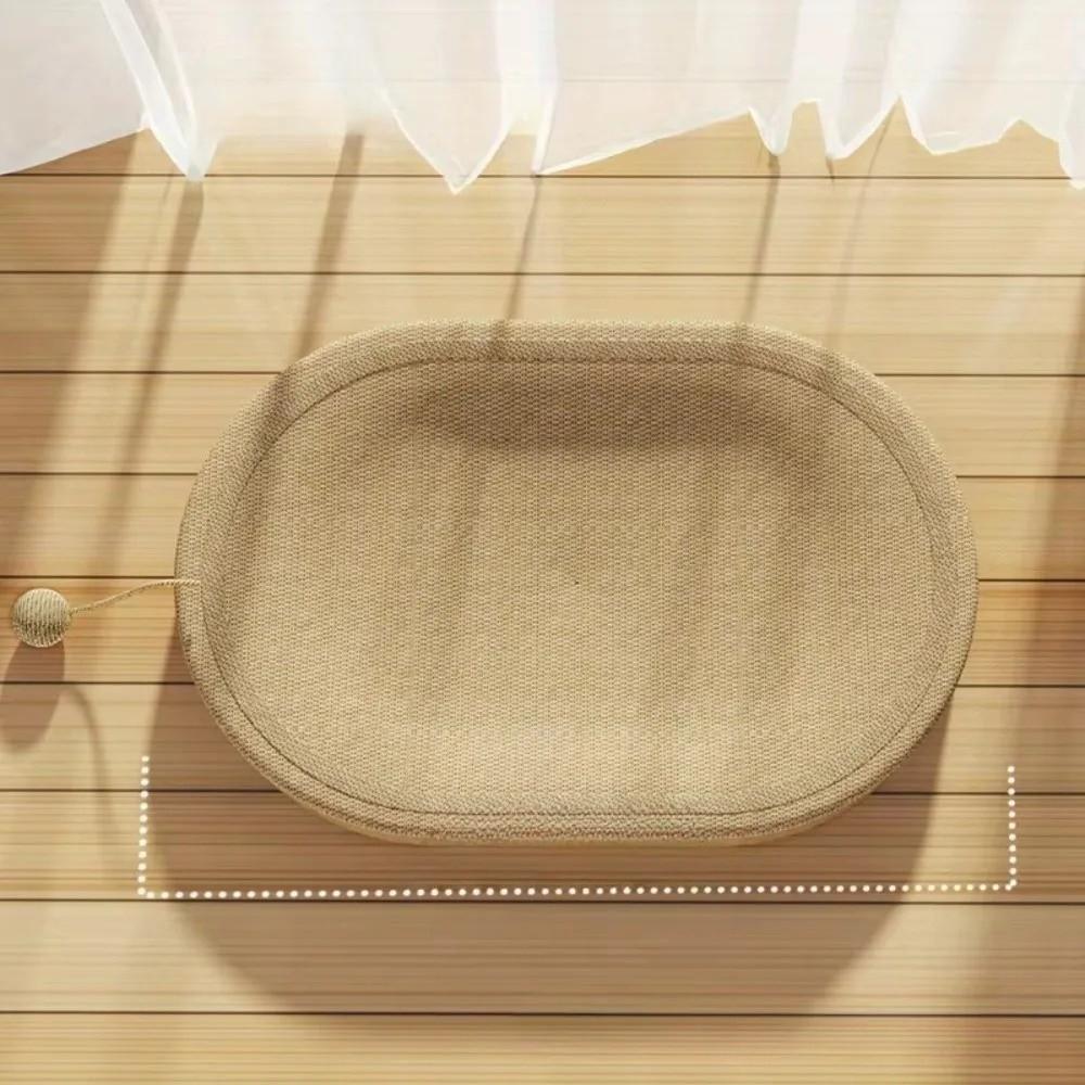 Sisal Basin Cat Paw Board Basin Oval Pet Bed Nest Sleeping Mat Cat Scratching Bed  Indoor Use
