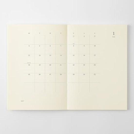 Midori MD Product Notebook Diary Planner 2027 A5 Monthly Thin (Starts December 2026)
