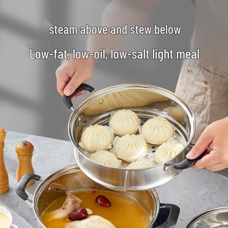 HuiXun 304 Edelstahl Mehrschichtiger Dampfkochtopf