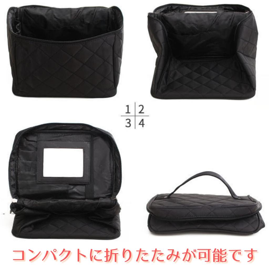 FYX Large Capacity Cosmetic Bag with Foldable Makeup Vanity Travel Bag with Dresser Cosmetic Storage Small Travel Ultra Functional Mirror, Pouch,