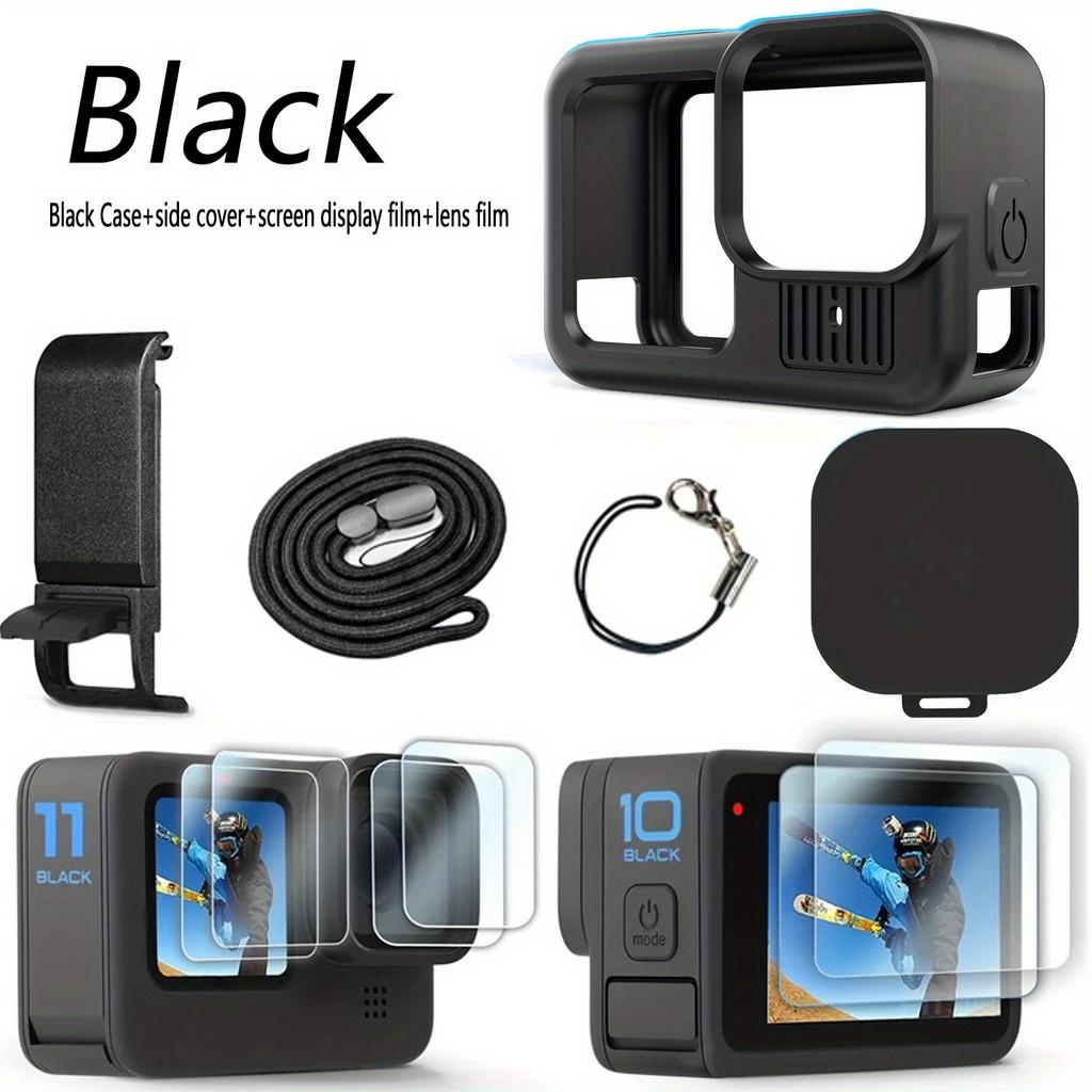 Full Protection Kit for GoPro Hero 9/10/11/12/13 Black - Silicone Cover + Tempered Film + Lens Cap