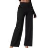 Jeans da donna elastici a vita alta aderenti leggermente svasati a gamba larga pantaloni lunghi in denim con tasche jeans tinta unita