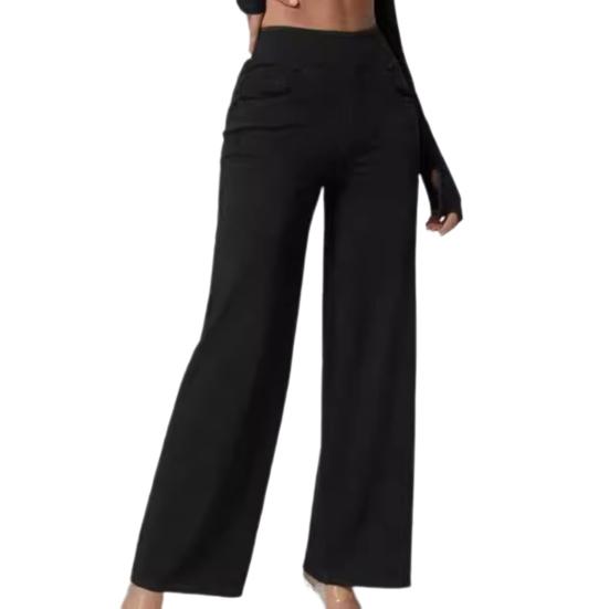 

Женские джинсы, эластичные, с высокой талией, облегающие, слегка расклешенные, широкие, длинные джинсовые брюки с карманами, однотонные джинсы XL чёрный