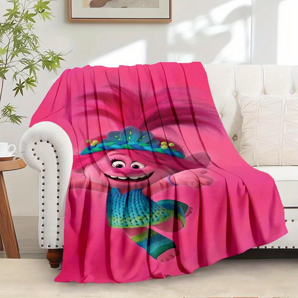 1pc Trolls,Poppy,AnimationDigital Print Fleece Blanket - Contemporary Style, Suitable for All Seasons, Perfect for Home, Travel, or Camping