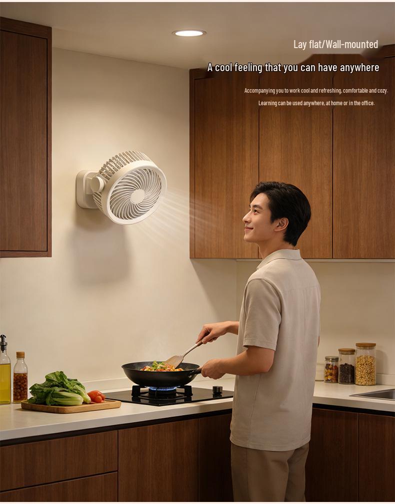 2026 Portable USB Rechargeable Oscillating Desktop Fan