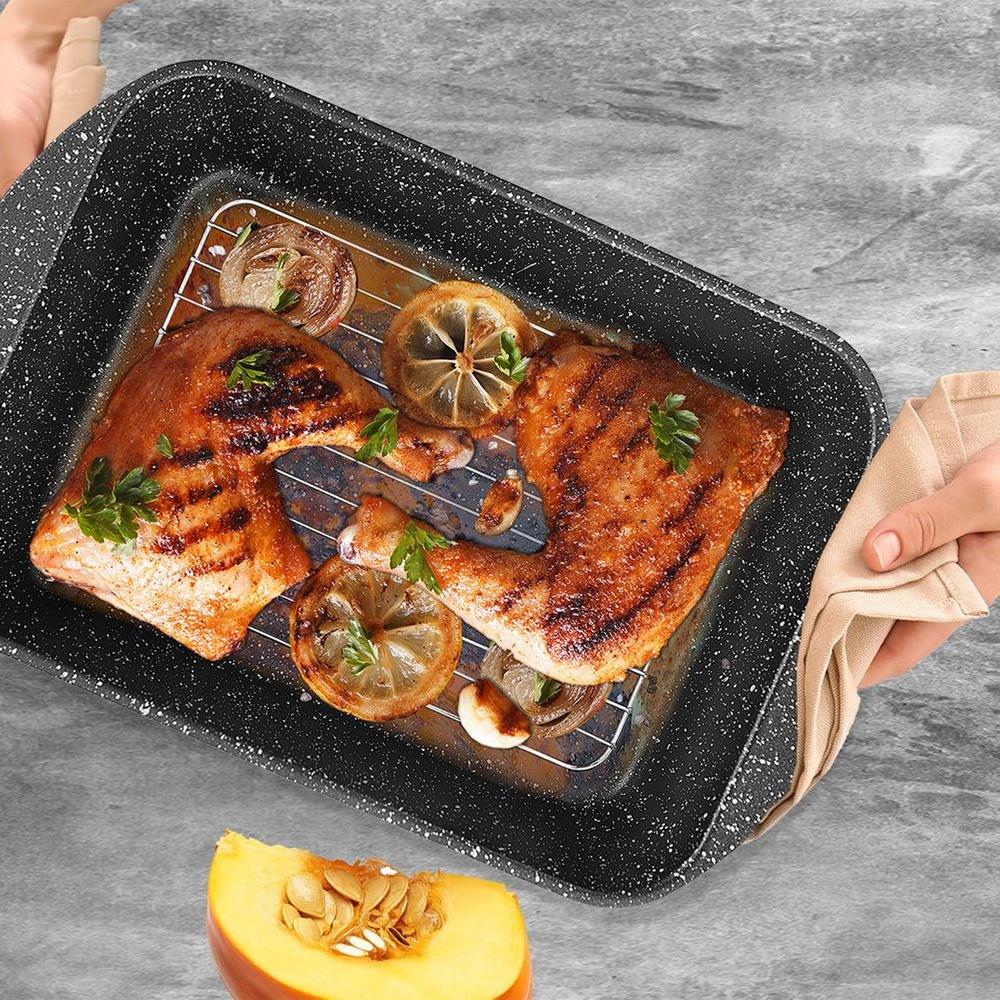 Granite Roasting Pan with Rectangular Lid GRANDE 4.4 L, 35x22.5 Cm