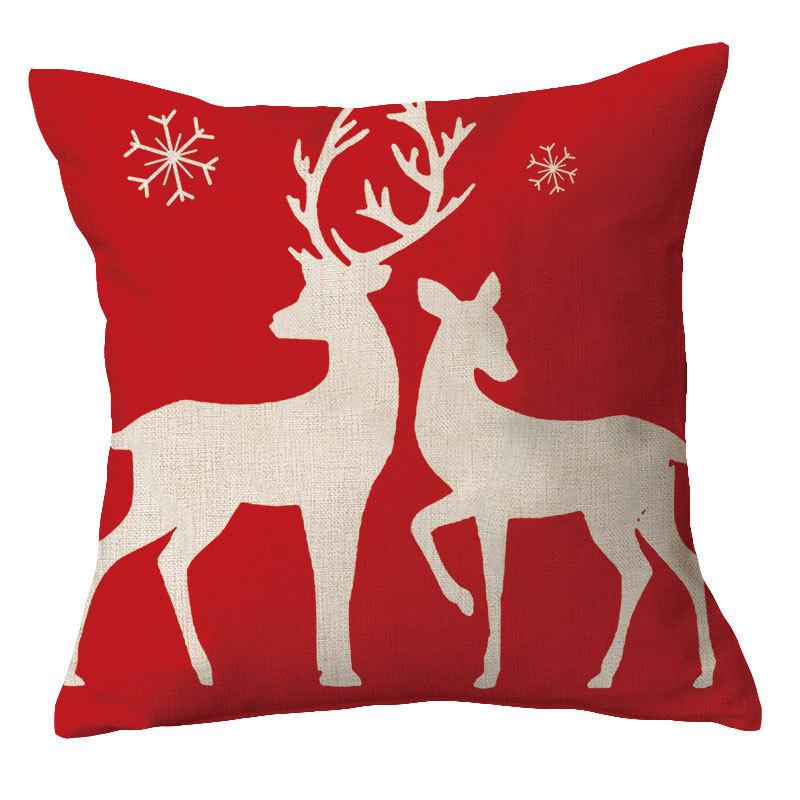Christmas Pillowcase Red Elk Light Luxury Pillowcase Car Neck Cushion Home Pillowcase