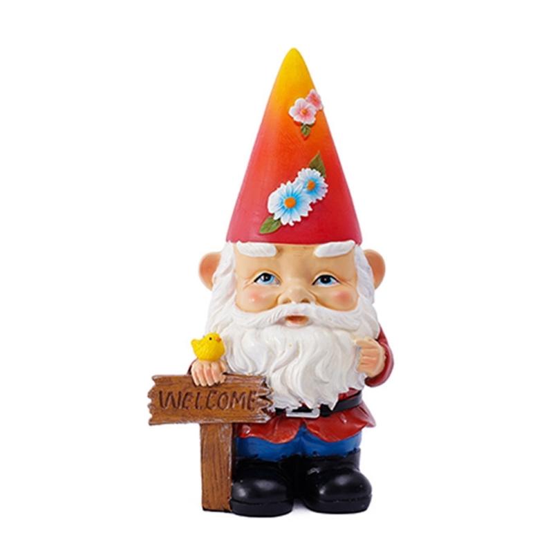 American Solar Resin Gnome Statue Art Crafts Desktop Decoration