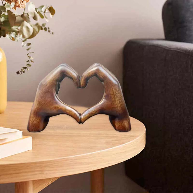Heart Hands Ornament Love Hand Gesture Statues for Bookshelf Table Sculpture