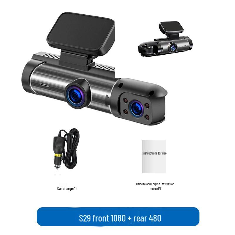 High-Definition Dual-Objektiv Dashcam mit Weitwinkel-Nachtsicht und WLAN für Front-, Innen- und Heckaufnahmen