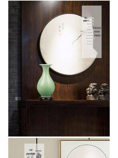 Celadon Antique Ceramics Vase: Elegant Chinese Ornament for Floral Arrangement and Home Decor