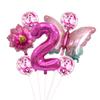 Butterfly 32 Inch Digital Flower Aluminum Film Balloon Set Baby Birthday Balloon Party Decoration Scene