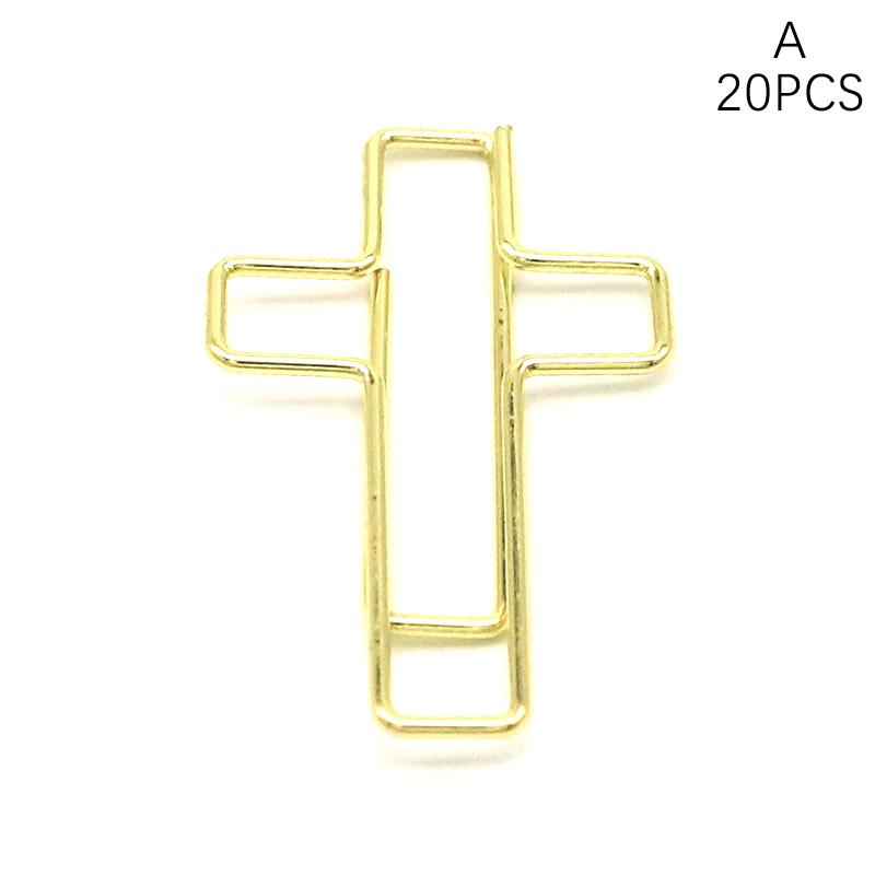 

20 шт. креативные скрепки в форме креста, закладки для журналов, прочные подарки, скрепки для блокнота, зажимы для папок для детей и студентов золотой