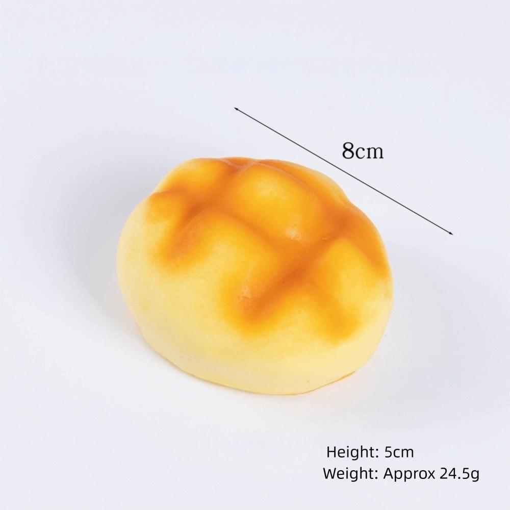 Realistic Soft Simulation Bread Stress Relief Pu Squeeze Toy Pineapple Bun Waffle Biscuit Squeeze Stress Toy Still Life