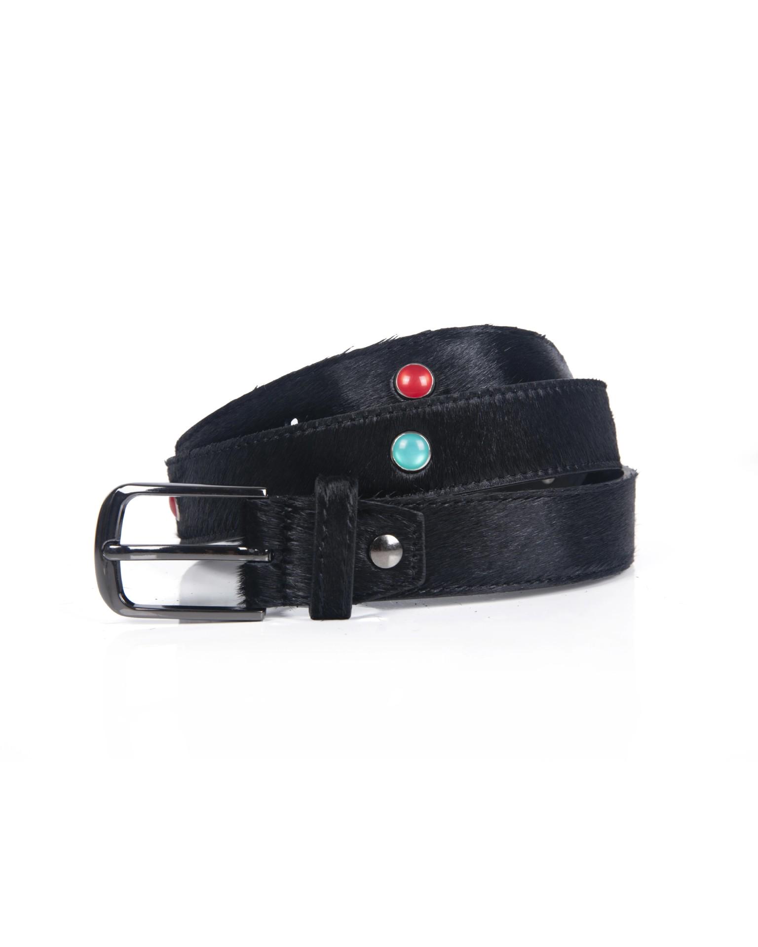 

Versatile Retro Distressed Horsehair & Cowhide Leather Belt for Men & Women 110 cm чёрный