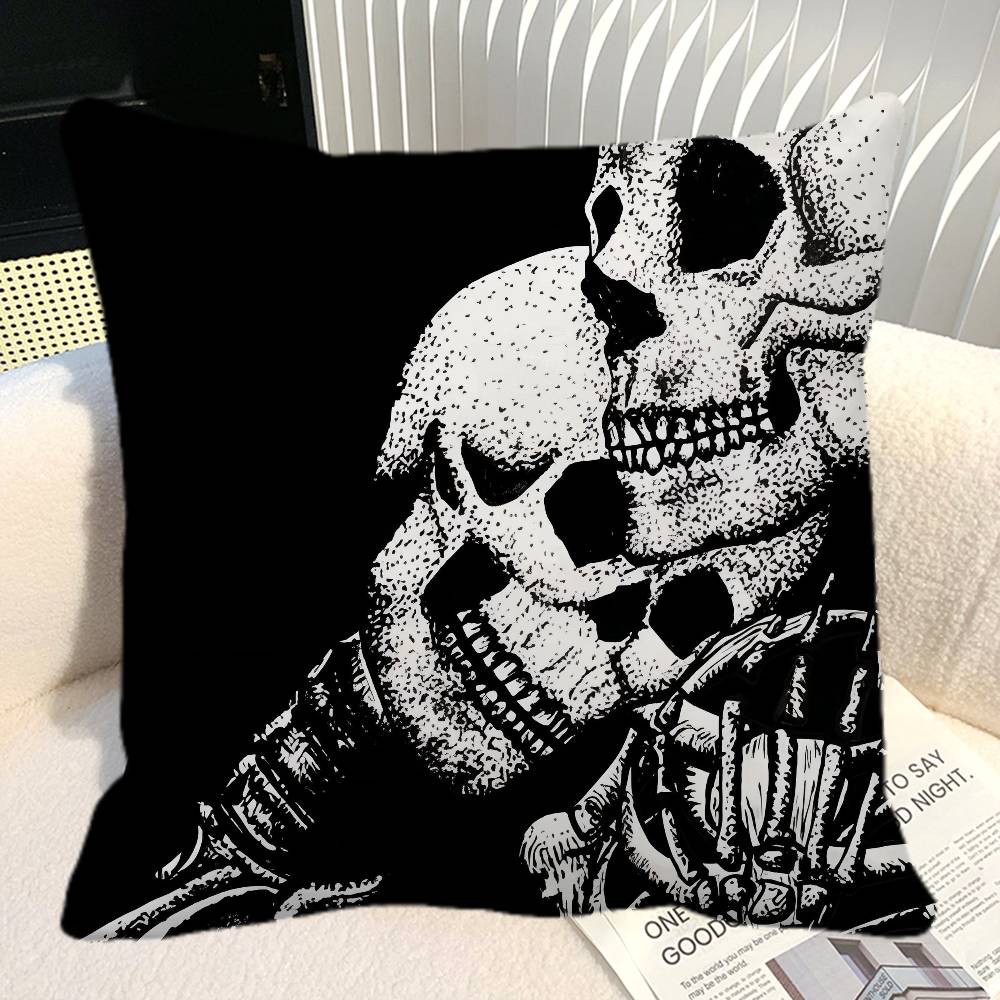 Simple Skull Love Married In Love Pillow Case Square Pillow Bedroom Sofa Leisure Comfort Cushion Car Home Decoration