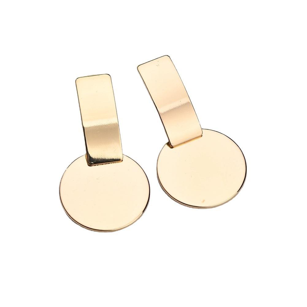 Cercei vintage de modă pentru femei, cercei cu clemă din metal auriu, mari, geometrici, accesorii pentru bijuterii.