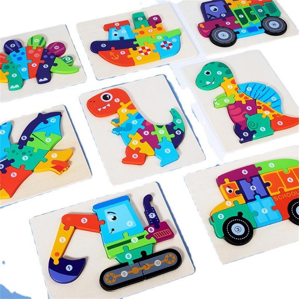 Educational 3D Dinosaur Traffic Puzzle, Animal Developmental Board For Kids
