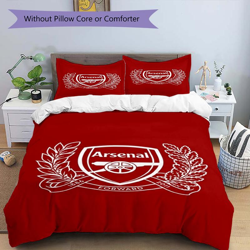 3pcs Duvet Cover Set (1*Duvet Cover + 2*Pillowcase, Without Core),football team.C Print Bedding Set, Bedroom Decor, All‑Season, Birthday Gift