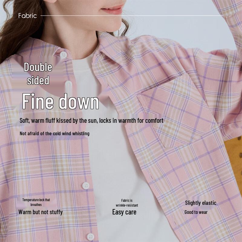 Balabala Kids' Plaid Long-Sleeve Shirt Jacket