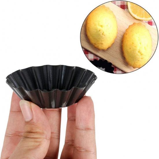 12 stk Eggeterteform Mini Terteformer Cupcake Kake Muffins Kakeform Fôret Form Blikk Bakekopper 3x0,9 tommer