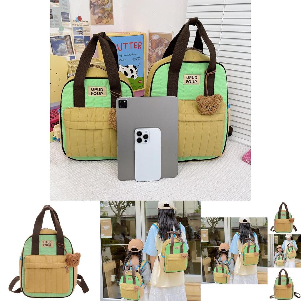 Adorable Cartoon Canvas Backpack For Kindergarten Boys And Girls School Bag Cute