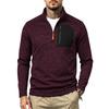 Men Casual Quarter Zip Fleece Sweatshirt Stand Collar Long Sleeve Pullover Outdoor Workout Daily Tops