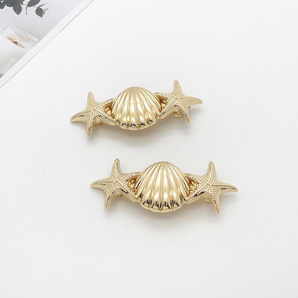 Ocean-Themed Women s Simple Shell  Star Hair Clip for Half-Up Ponytails