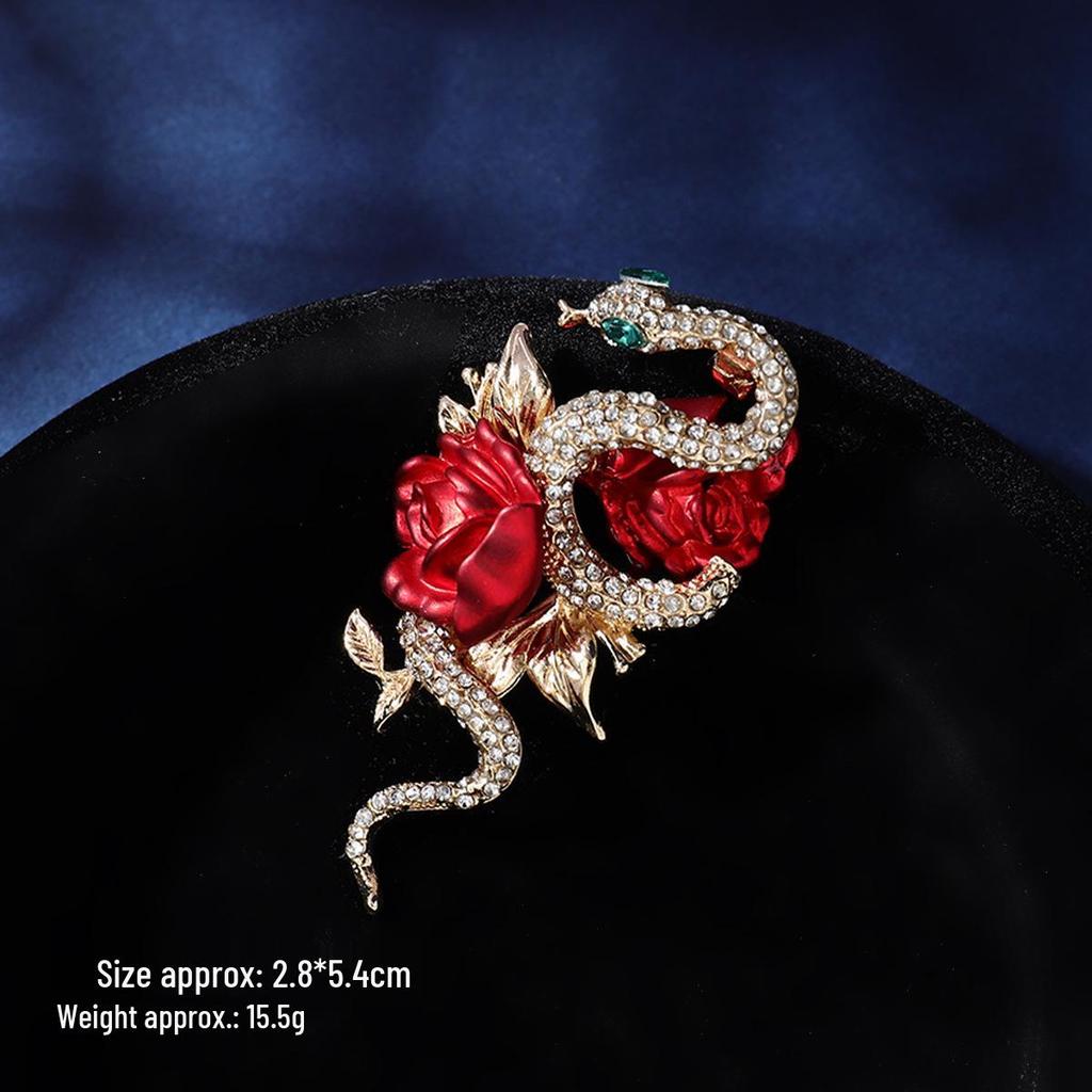 Halloween Retro Zodiac Snake Brooch - Enamel Pin Suit Accessory