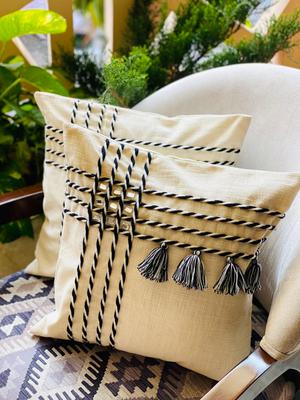 Pair of Cotton Cushion Cover- 16*16 Inches