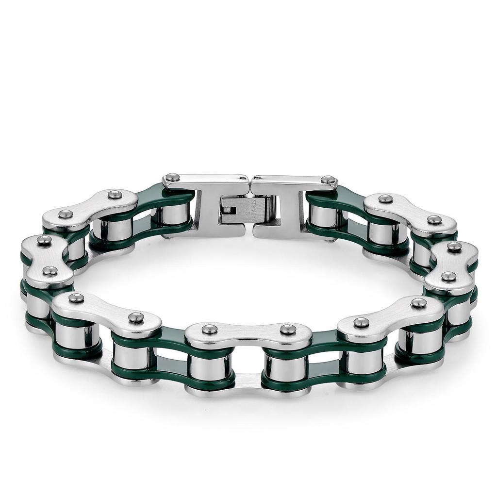 European-American Style Bicycle Chain Bracelet: Creative Rock Hip Hop Jewelry for Men & Women In Stainless Steel