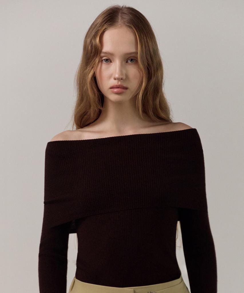 ELLIOTI Fold Neck Knit Ts_3Color